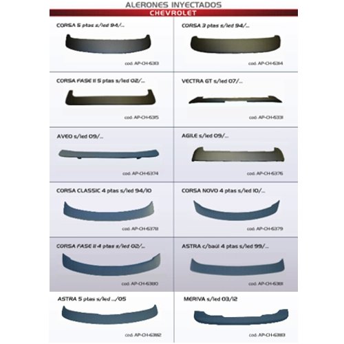 ALERONES APLICABLES CHEVROLET