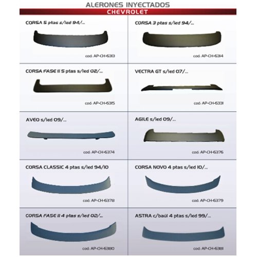 ALERONES APLICABLES CHEVROLET