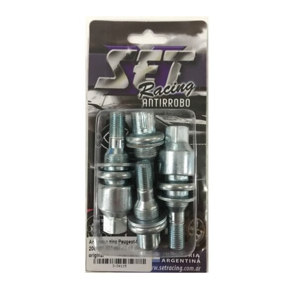 Antirrobo-Ruedas.jpg ANTIRROBO DE RUEDA BULON ALEACION 206-307-407 HEX.17 GUIA 18 ZINC.