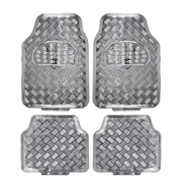 CUBRE ALFOMBRA SIMIL ALUMINIO 4 PCS. PLATA