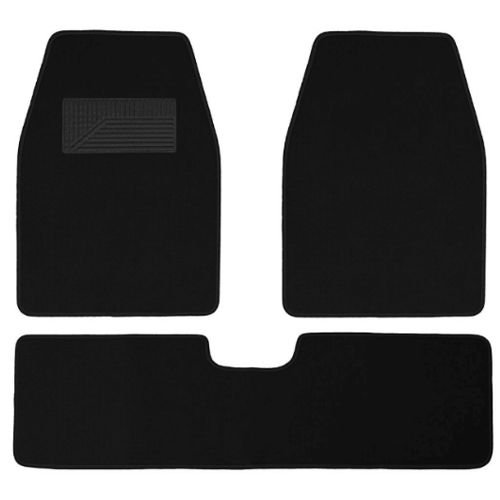 Cubre Alfombra Universal 3 Piezas Negra Felpa