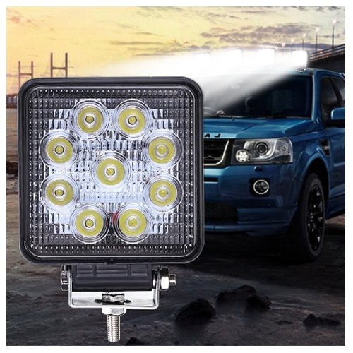 Faro de 9 Led 27w Cuadrado