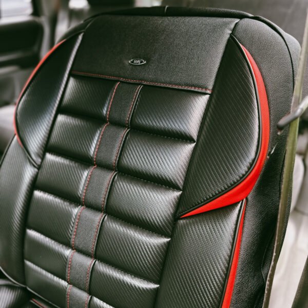 FUNDA ASIENTO  HR CARBON - CARBONO NEGRO/LINEAS ROJAS