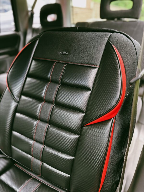 FUNDA ASIENTO  HR CARBON - CARBONO NEGRO/LINEAS ROJAS