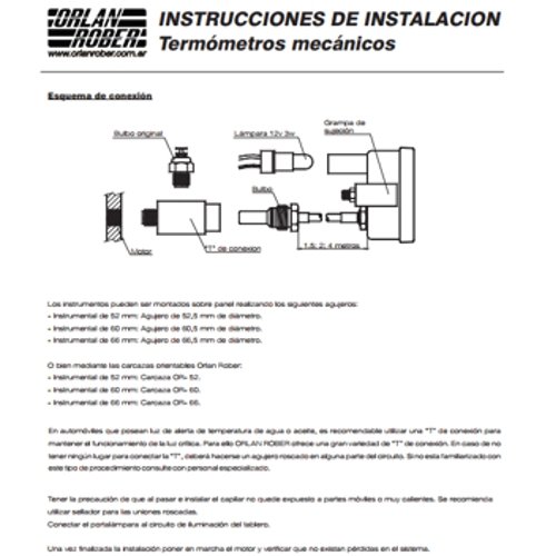 Termómetro de Agua Orlan Rober 321 P 20