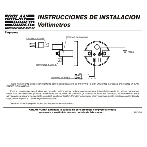 Voltimetro Orlan Rober 324P12v