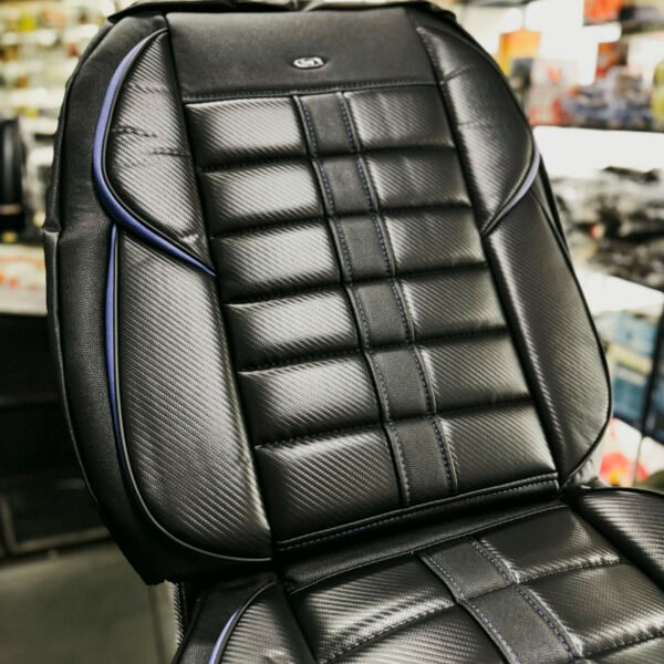FUNDA ASIENTO  HR CARBON - CARBONO NEGRO / LINEAS AZULES