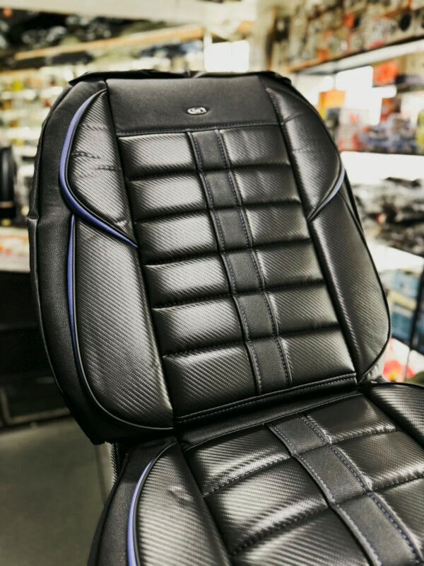 FUNDA ASIENTO  HR CARBON - CARBONO NEGRO / LINEAS AZULES